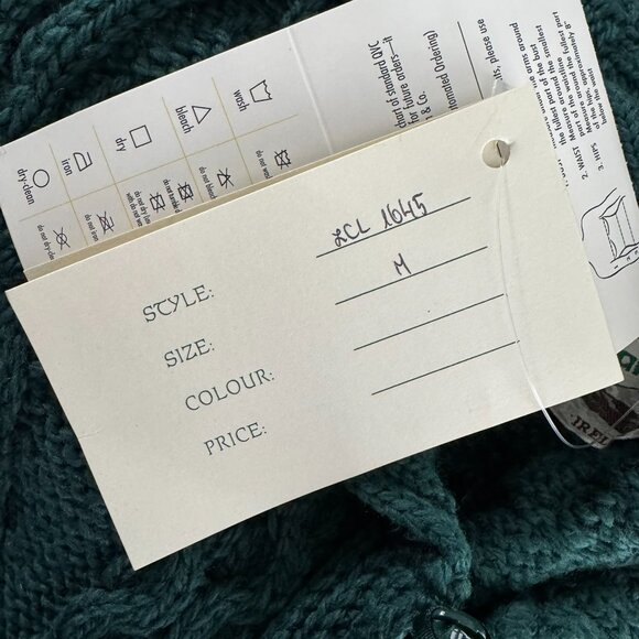 Aran Crafts Fisherman Sweater Medium Green Merino Wool Cable Knit NWT CJ-2135 - Picture 7 of 12